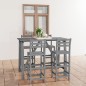 vidaXL Mesa y sillas de bar de jardín 5 pzas gris madera maciza acacia vidaXL Mesa y sillas de bar de jardín 5 pzas gris madera maciza acacia