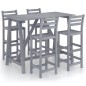 vidaXL Mesa y sillas de bar de jardín 5 pzas gris madera maciza acacia vidaXL Mesa y sillas de bar de jardín 5 pzas gris madera maciza acacia