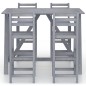 vidaXL Mesa y sillas de bar de jardín 5 pzas gris madera maciza acacia vidaXL Mesa y sillas de bar de jardín 5 pzas gris madera maciza acacia