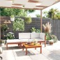 vidaXL Muebles de jardín 4 pzas cojines crema madera maciza de acacia 