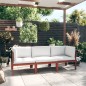 vidaXL Sofá de jardín de 3 plazas con cojín madera maciza de acacia vidaXL Sofá de jardín de 3 plazas con cojín madera maciza de acacia
