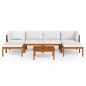 vidaXL Muebles de jardín 7 pzas cojines crema madera maciza de acacia vidaXL Muebles de jardín 7 pzas cojines crema madera maciza de acacia