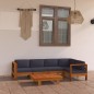 vidaXL Muebles de jardín 6 pzas con cojines gris oscuro madera acacia vidaXL Muebles de jardín 6 pzas con cojines gris oscuro madera acacia