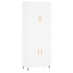 vidaXL Aparador alto madera contrachapada blanco 69,5x34x180 cm
