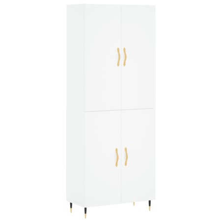 vidaXL Aparador alto madera contrachapada blanco 69,5x34x180 cm
