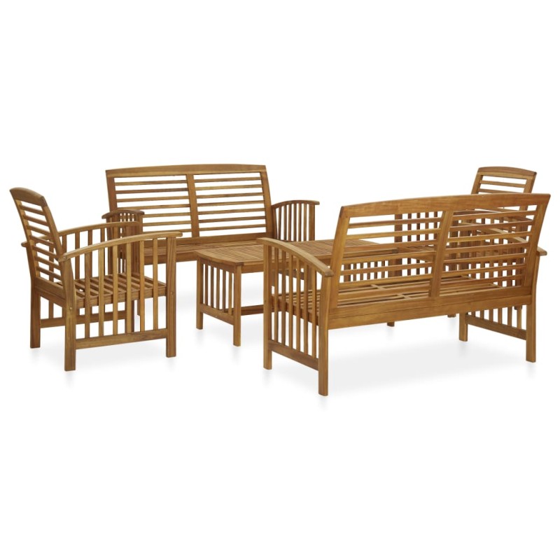 vidaXL Juego de muebles de jardín 5 piezas madera de acacia maciza vidaXL Juego de muebles de jardín 5 piezas madera de acacia maciza