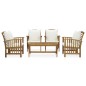 vidaXL Juego muebles de jardín y cojines 5 piezas madera maciza acacia vidaXL Juego muebles de jardín y cojines 5 piezas madera maciza acacia