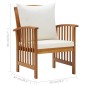 vidaXL Juego muebles de jardín y cojines 5 piezas madera maciza acacia vidaXL Juego muebles de jardín y cojines 5 piezas madera maciza acacia