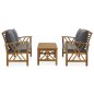 vidaXL Muebles de jardín 3 piezas con cojines madera maciza de acacia vidaXL Muebles de jardín 3 piezas con cojines madera maciza de acacia