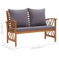 vidaXL Muebles de jardín 3 piezas con cojines madera maciza de acacia vidaXL Muebles de jardín 3 piezas con cojines madera maciza de acacia