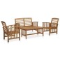 vidaXL Juego de muebles de jardín 4 piezas madera de acacia maciza