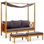 vidaXL Banco de jardín con toldo y reposapiés madera de acacia maciza vidaXL Banco de jardín con toldo y reposapiés madera de acacia maciza