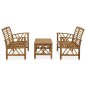 vidaXL Juego de muebles de jardín 3 piezas madera maciza de acacia