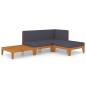 vidaXL Juego muebles de jardín y cojines 4 pzas madera maciza acacia vidaXL Juego muebles de jardín y cojines 4 pzas madera maciza acacia