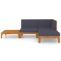 vidaXL Juego muebles de jardín y cojines 4 pzas madera maciza acacia vidaXL Juego muebles de jardín y cojines 4 pzas madera maciza acacia