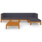 vidaXL Juego muebles de jardín y cojines 6 pzas madera maciza acacia vidaXL Juego muebles de jardín y cojines 6 pzas madera maciza acacia