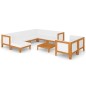 vidaXL Juego muebles de jardín y cojines 10 pzas madera maciza acacia vidaXL Juego muebles de jardín y cojines 10 pzas madera maciza acacia