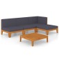 vidaXL Juego muebles de jardín y cojines 5 pzas madera maciza acacia vidaXL Juego muebles de jardín y cojines 5 pzas madera maciza acacia