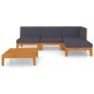 vidaXL Juego muebles de jardín y cojines 5 pzas madera maciza acacia vidaXL Juego muebles de jardín y cojines 5 pzas madera maciza acacia