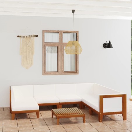 vidaXL Juego muebles de jardín y cojines 8 pzas madera maciza acacia