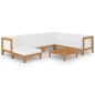 vidaXL Juego muebles de jardín y cojines 8 pzas madera maciza acacia vidaXL Juego muebles de jardín y cojines 8 pzas madera maciza acacia