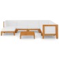 vidaXL Juego muebles de jardín y cojines 8 pzas madera maciza acacia vidaXL Juego muebles de jardín y cojines 8 pzas madera maciza acacia