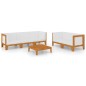 vidaXL Juego muebles de jardín y cojines 6 pzas madera maciza acacia vidaXL Juego muebles de jardín y cojines 6 pzas madera maciza acacia