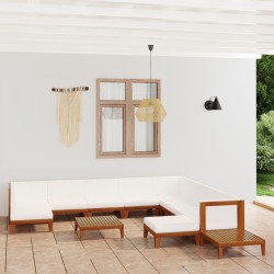 vidaXL Juego muebles de jardín y cojines 12 pzas madera maciza acacia