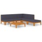 vidaXL Juego muebles de jardín y cojines 6 pzas madera maciza acacia vidaXL Juego muebles de jardín y cojines 6 pzas madera maciza acacia