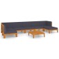 vidaXL Juego muebles de jardín y cojines 8 pzas madera maciza acacia vidaXL Juego muebles de jardín y cojines 8 pzas madera maciza acacia