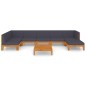 vidaXL Juego muebles de jardín y cojines 8 pzas madera maciza acacia vidaXL Juego muebles de jardín y cojines 8 pzas madera maciza acacia