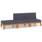 vidaXL Juego muebles de jardín y cojines 3 pzas madera maciza acacia vidaXL Juego muebles de jardín y cojines 3 pzas madera maciza acacia
