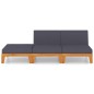vidaXL Juego muebles de jardín y cojines 3 pzas madera maciza acacia vidaXL Juego muebles de jardín y cojines 3 pzas madera maciza acacia