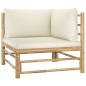 vidaXL Set de muebles de jardín 9 piezas bambú y cojines blanco crema vidaXL Set de muebles de jardín 9 piezas bambú y cojines blanco crema
