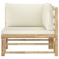 vidaXL Set de muebles de jardín 2 piezas bambú y cojines blanco crema vidaXL Set de muebles de jardín 2 piezas bambú y cojines blanco crema