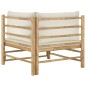 vidaXL Set de muebles de jardín 2 piezas bambú y cojines blanco crema vidaXL Set de muebles de jardín 2 piezas bambú y cojines blanco crema