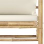 vidaXL Set de muebles de jardín 8 piezas bambú y cojines blanco crema vidaXL Set de muebles de jardín 8 piezas bambú y cojines blanco crema