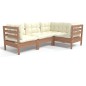 vidaXL Muebles de jardín 4 pzas y cojines madera de pino marrón miel vidaXL Muebles de jardín 4 pzas y cojines madera de pino marrón miel