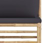 vidaXL Set de muebles de jardín 7 piezas bambú con cojines gris oscuro vidaXL Set de muebles de jardín 7 piezas bambú con cojines gris oscuro