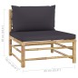 vidaXL Set de muebles de jardín 7 piezas bambú con cojines gris oscuro vidaXL Set de muebles de jardín 7 piezas bambú con cojines gris oscuro