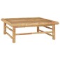 vidaXL Set de muebles de jardín 5 piezas bambú y cojines blanco crema