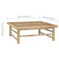 vidaXL Set de muebles de jardín 5 piezas bambú y cojines blanco crema