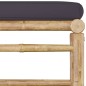 vidaXL Set de muebles de jardín 6 piezas bambú con cojines gris oscuro