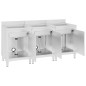 vidaXL Fregadero de cocina comercial 3 piezas de acero inoxidable vidaXL Fregadero de cocina comercial 3 piezas de acero inoxidable
