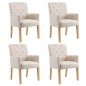 vidaXL Sillas de comedor con reposabrazos 4 unidades de tela beige vidaXL Sillas de comedor con reposabrazos 4 unidades de tela beige