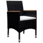 vidaXL Set de comedor de jardín 9 pzas ratán PE y madera acacia negro vidaXL Set de comedor de jardín 9 pzas ratán PE y madera acacia negro