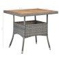 vidaXL Muebles de jardín 5 piezas ratán sintético gris y acacia 