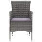 vidaXL Muebles de jardín 5 piezas ratán sintético y vidrio gris vidaXL Muebles de jardín 5 piezas ratán sintético y vidrio gris