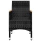 vidaXL Set bistró jardín 3 pzs ratán sintético vidrio templado negro vidaXL Set bistró jardín 3 pzs ratán sintético vidrio templado negro