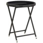 vidaXL Set bistró jardín 3 pzs ratán sintético vidrio templado negro vidaXL Set bistró jardín 3 pzs ratán sintético vidrio templado negro